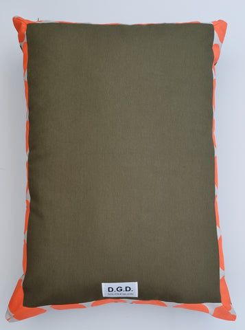 Large Khaki and Orange Spot Dog Cushion