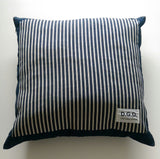 Dark Denim Stripe Dog Cushion